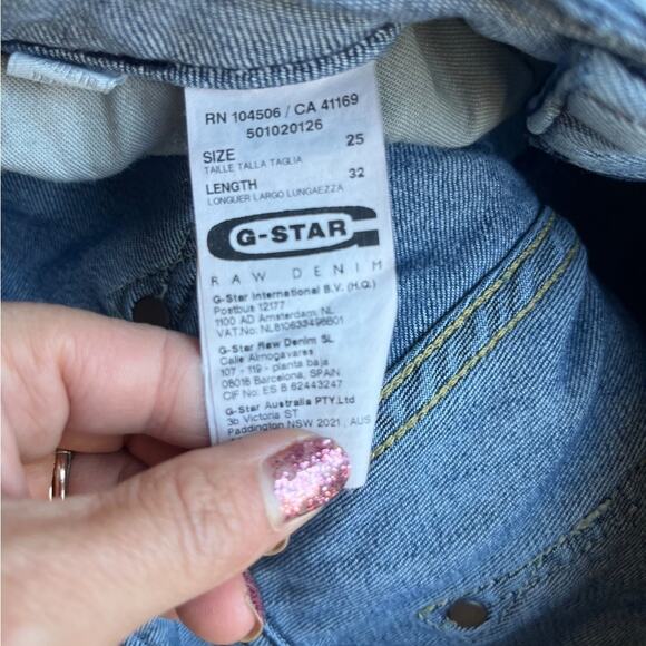 Y2K G Star Edgy Low Rise Slim Leg Edgy Retro Punk Skinny Jeans 25X32 - Picture 5 of 7